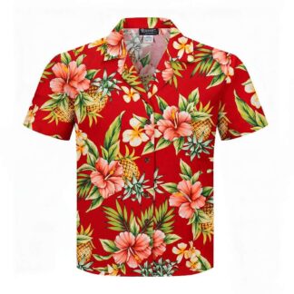 chemise hawaiienne guanani femme woman tropic red hawaii import