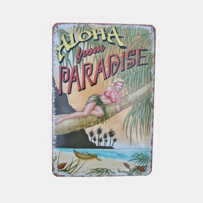ALOHA PARADISE DEKORATIVES METALLSCHILD
