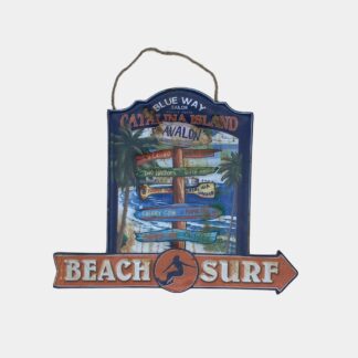 DECORATIVE METAL PLATE BEACH SIGN