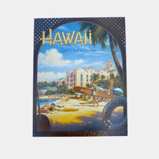 HAWAII WAIKIKI BEACH DECORATIVE METAL SIGN