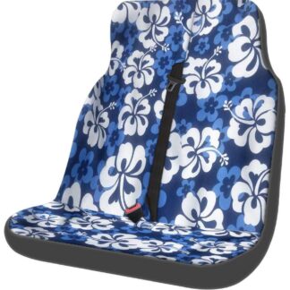 Housse de siège auto fleurs bleues et blanches