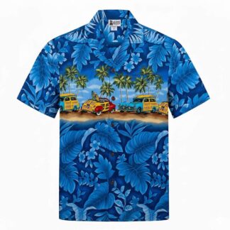 chemise hawaiienne aloha republic beach woodie blue hawaii import