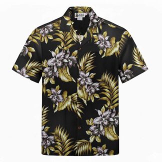 chemise hawaiienne aloha republic flower black hawaii import