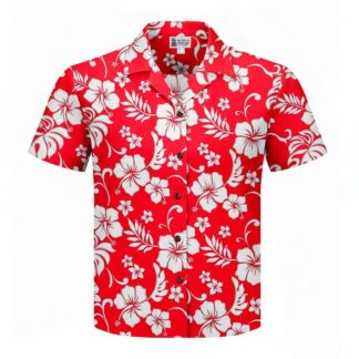 chemise hawaiienne aloha republic hibiscus red femme woman ceres green hawaii import