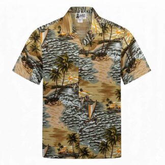 chemise hawaiienne aloha republic outriger olive hawaii import