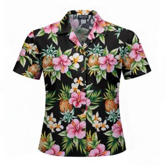 chemise hawaiienne guanani femme woman tropic black hawaii import