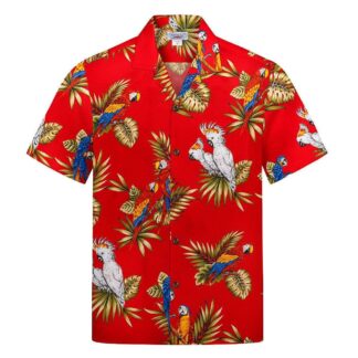 chemise hawaiienne pacific red bird hawaii import