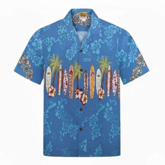 chemise hawaiienne surfoard blue 1 hawaii import