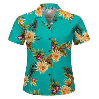 chemise hawaiienne two palms femme woman ceres green hawaii import