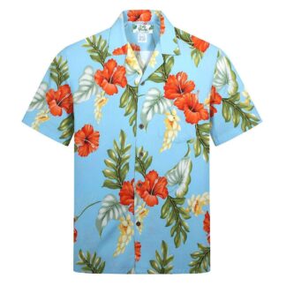 chemise hawaiienne two palms monstera jade hawaii import