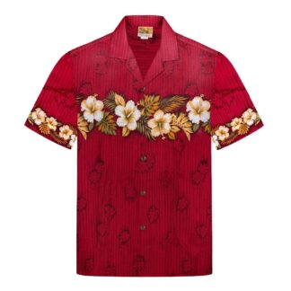 chemise hawaiienne winnie fashion hibiscus burgendy 1 hawaii import