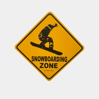PLAQUE METAL DECORATIVE SNOWBOARDING ZONE