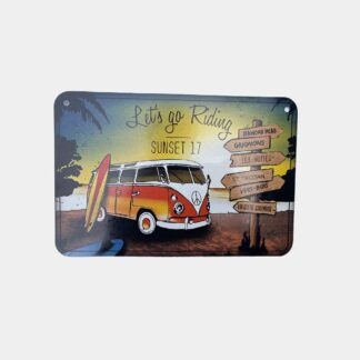 Plaque décorative : combi, surf, plage et indications.