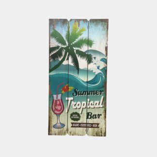 TABLEAU DECO BOIS PLAGE TROPICAL BAR