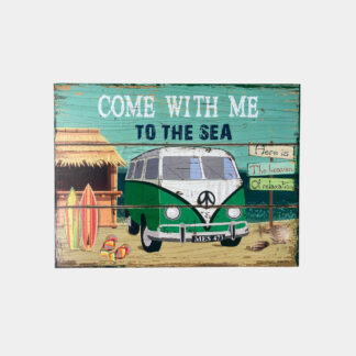 TABLEAU DECO SURF COMBI VW BOIS COME WITH ME