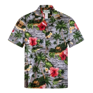 CHEMISE HAWAIIENNE RJC SILVER CONTRAST (NEW)